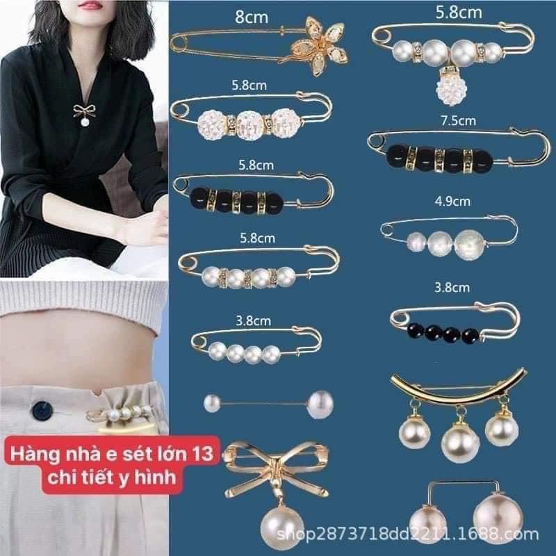Set 13 Chi Tiết Ghim Cài Áo Quần Giúp Trang Phục Thêm Điểm Nhấn
