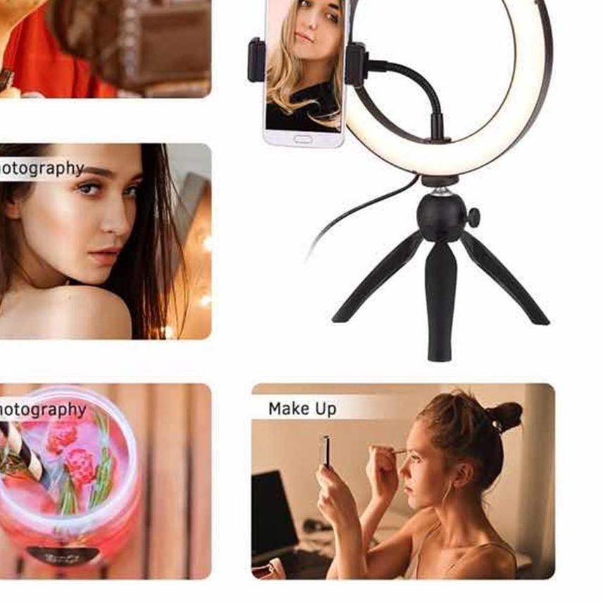 Giá Đỡ Ba Chân 3 Chân + Vòng Đèn Led + 3 Chế Độ Chiếu Sáng Hỗ Trợ Chụp Ảnh Selfie Cho Điện Thoại | BigBuy360 - bigbuy360.vn