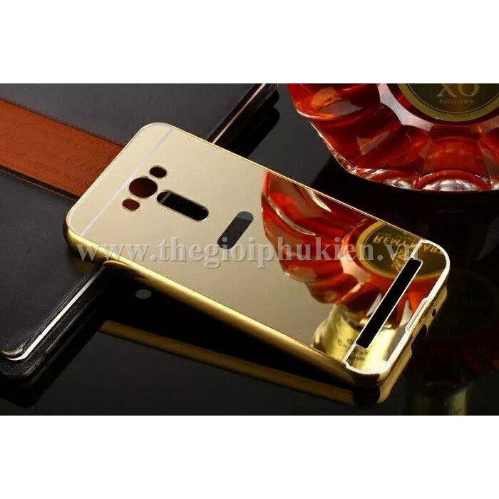 Ốp lưng ASUS Zenfone 2 Laser ZE550KL 5.5 tráng gương viền kim loại bo tròn