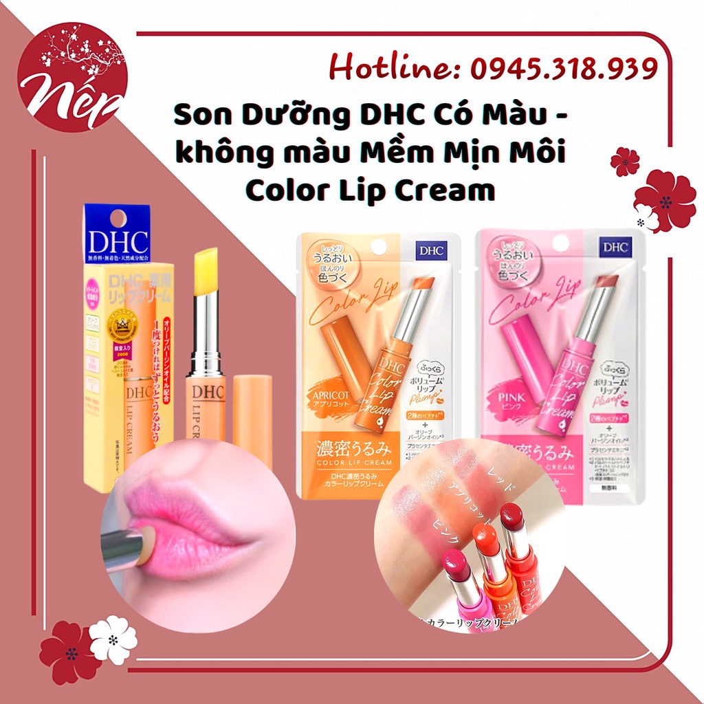 Son Dưỡng DHC Có Màu - không màu Mềm Mịn Môi Color Lip Cream