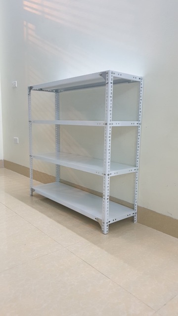Kệ sắt v lỗ 4 tầng dài 120cm rộng 30cm cao 120cm màu TRẮNG