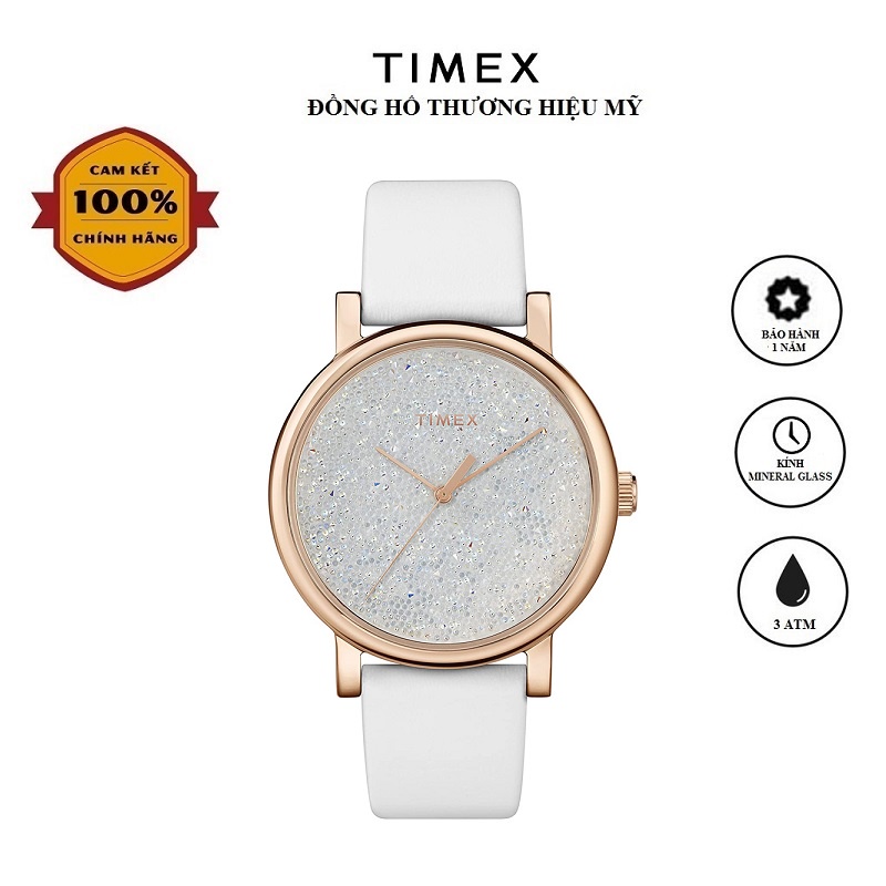 Đồng hồ Nữ Timex Classic Crystal Opulence - TW2R95000 Dây Da - Chính Hãng