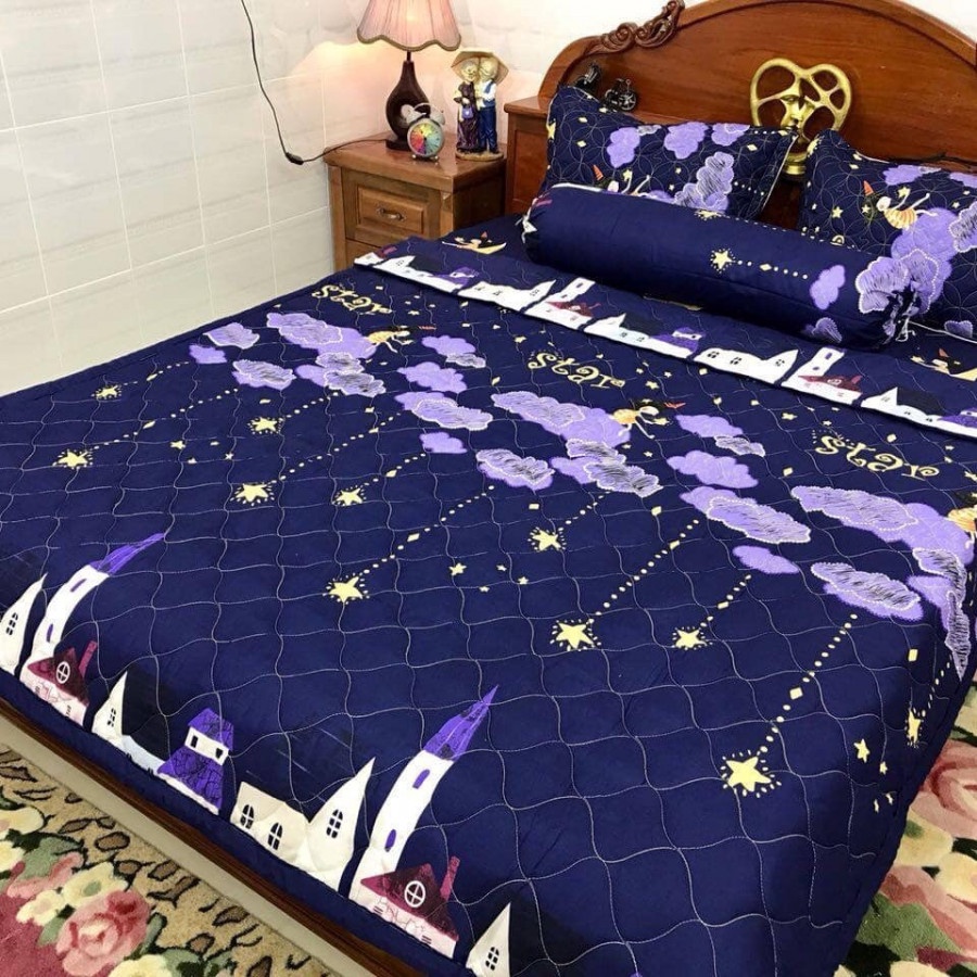 Bộ Drap Mền Hè 5 Món Poly Cotton Gồm Mền Hè + Drap + 2 Áo Gối + Áo Gối Ôm Đủ Kích Cỡ 1m2 1m4 1m6 1m8 2m2 Album 2022-02