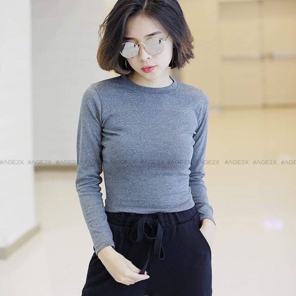 [ Mã FAGREEN55 giảm 10% tối đa 30K đơn 99K] Áo thun croptop body tay dài ( Hình chụp thật )