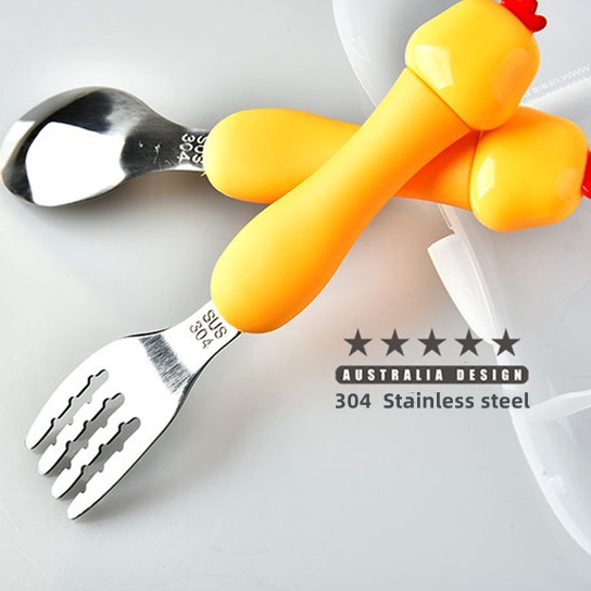 Bộ đồ ăn SABUY Phim hoạt hình cho trẻ em Bộ muỗng nĩa Phim hoạt hình dễ thương cho trẻ em Bộ đồ ăn trẻ em có hộp lưu trữ