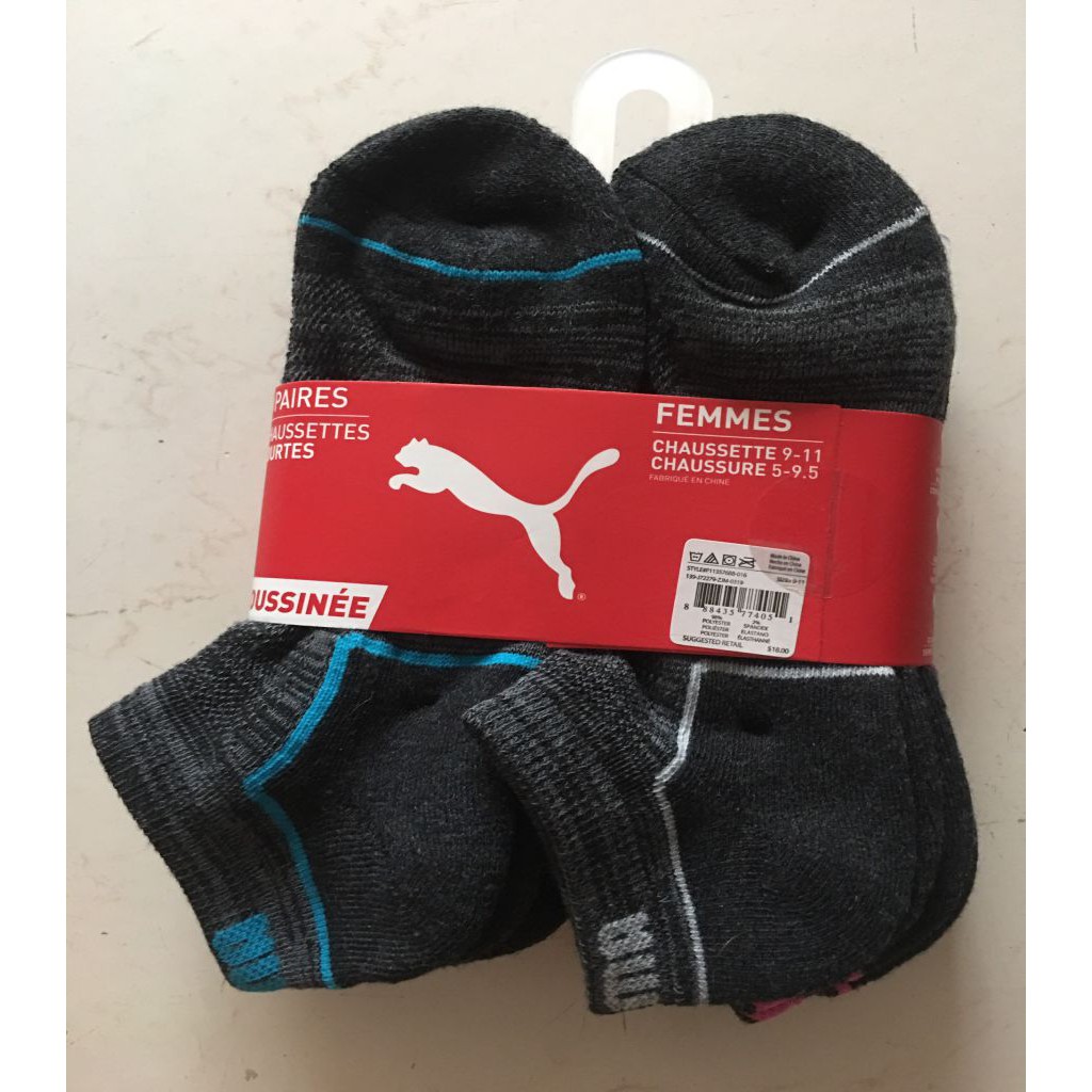 Bộ 6 đôi vớ ngắn nữ thể thao hiệu Puma shoe 5-9.5 sock 9-11 chính hãng