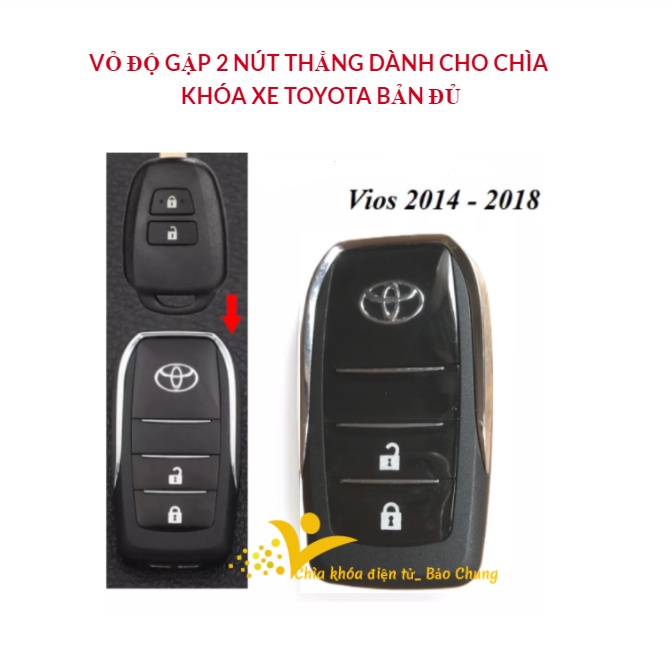 Vỏ độ gập chìa khóa Toyota vios,yaris,altis,fortuner,inova dùng để thay thế cho vỏ chìa thẳng Zin theo xe