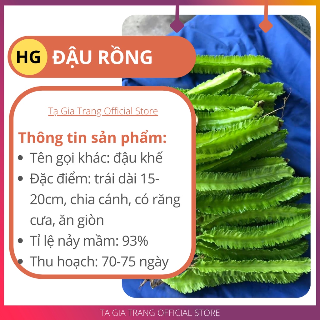 Hạt giống đậu rồng (đậu khế) cao sản, ngon giòn - Shop hạt giống Tạ Gia Trang