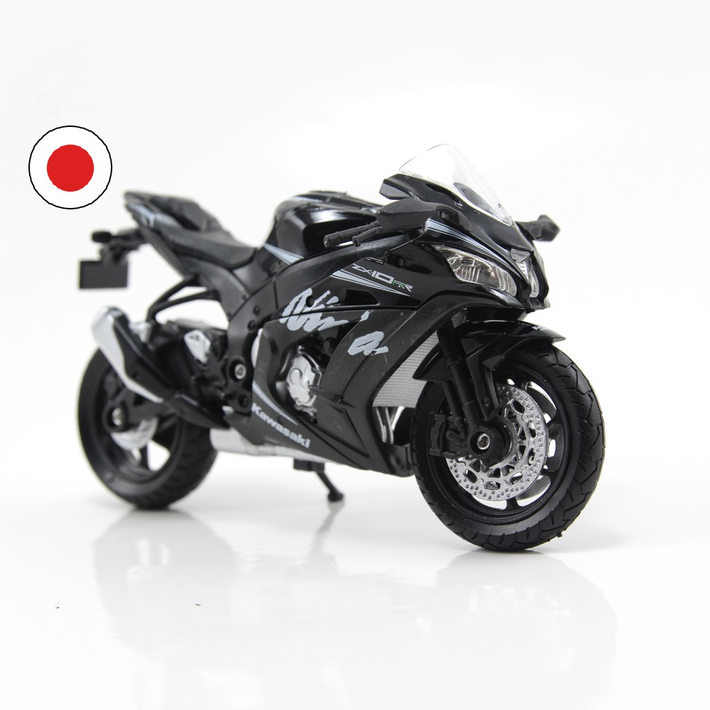 Mô hình xe mô tô Kawasaki Ninja ZX-10R 1:18 Welly Black