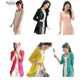 Áo khoác đan len nữ dáng dài