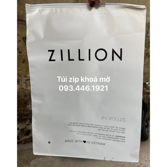 nhận in số lượng 100 cái túi zip lụa khoá kéo