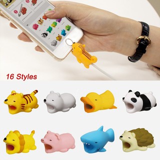 Phụ kiện gắn bảo vệ dây cáp sạc 16 kiểu dáng động vật cắn đáng yêu