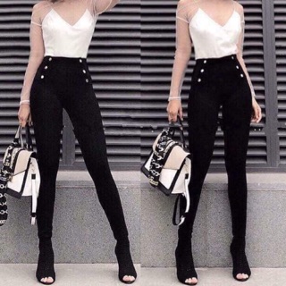 Quần tregging nữ cạp cao, quần tregging 6 cúc, chất vải dày dặn, siêu co giãn, mặc tôn dáng