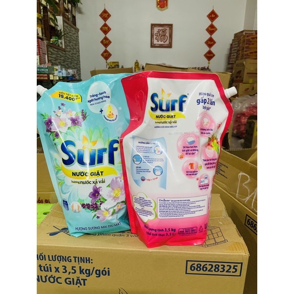 Mẫu Mới]Nước Giặt Surf Túi 3,5-3,8Kg Hương Hoa Cỏ/Sương Mai