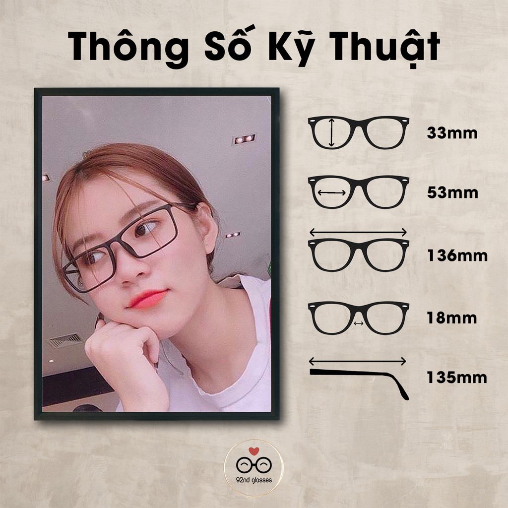 Gọng Kính Cận Chữ Nhật Basic 915 - Tặng Mắt Cận Miễn Phí | BigBuy360 - bigbuy360.vn