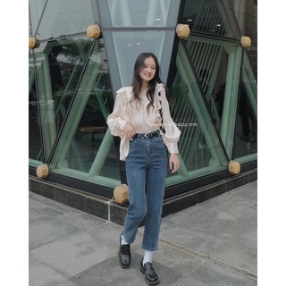 Áo sơ mi lụa cánh tiên, sơ mi lụa tay bồng Bazic one