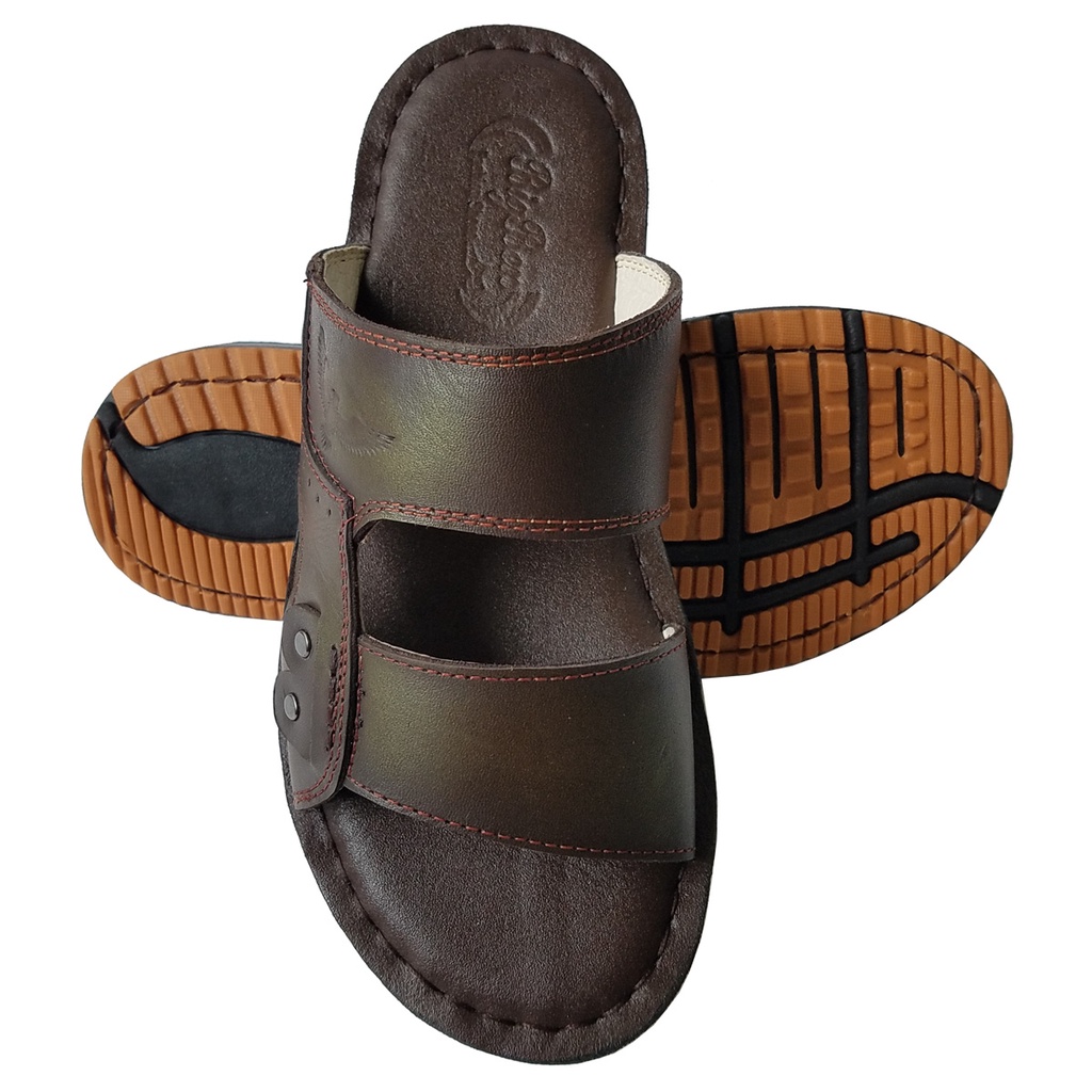 Dép Nam Quai Ngang Da Bò Thật BIGBEN Cao Cấp DN342