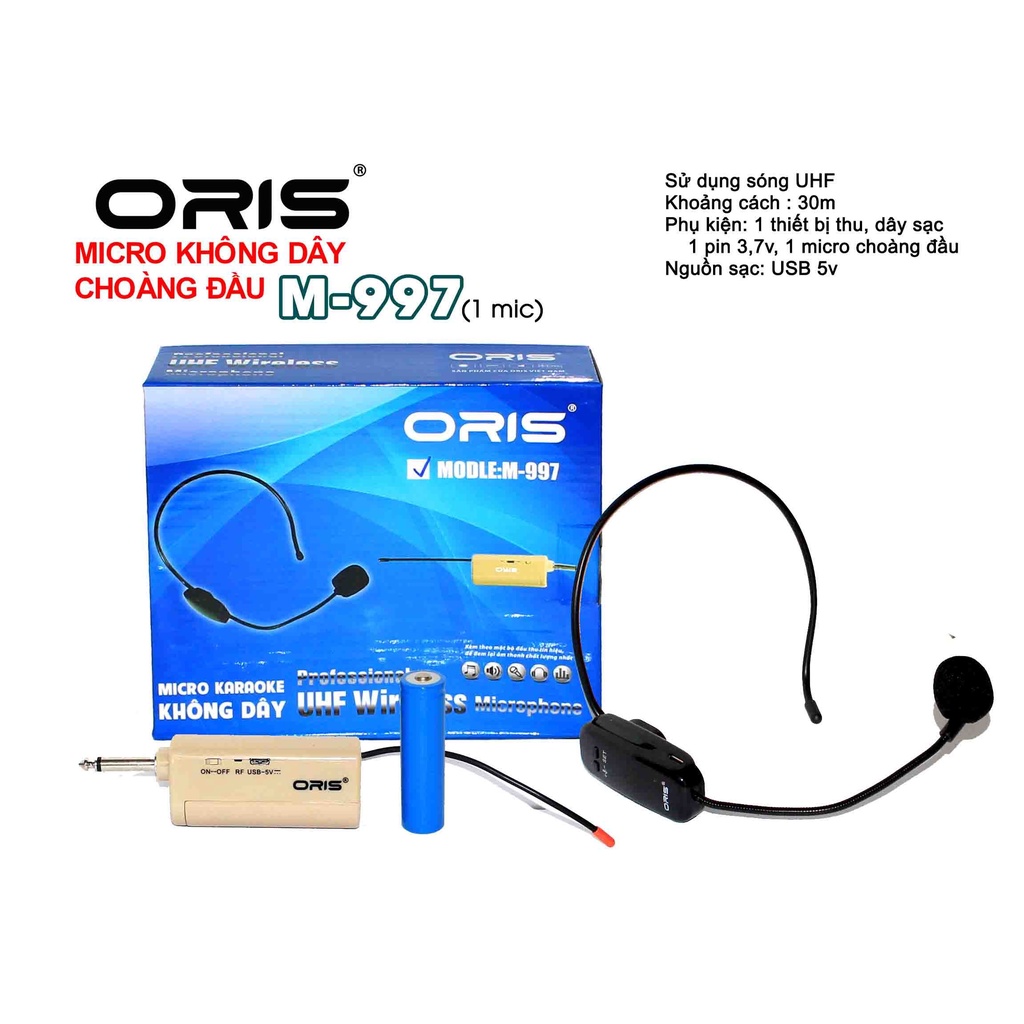 Bộ đôi micro đeo tai JOA UF 66- Micro thuyết trình trợ giảng không dây UHF- Đầu thu 6.5mm chuyên thuyết trình, dạy học..