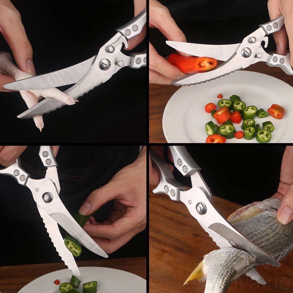 Kéo Cắt Gà Sắc Bén - Cắt Xương Gà, Xương Cá Siêu Chắc Bằng Thép Không Gỉ Bản Cao Cấp