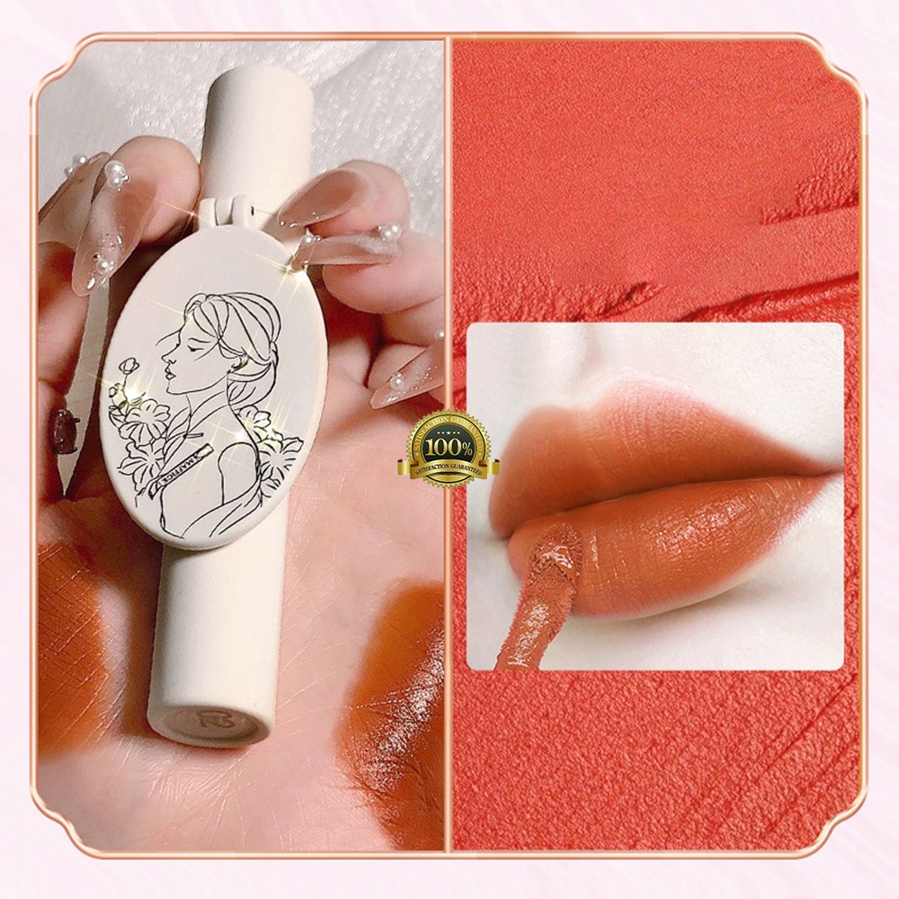 (Hàng Mới Về) Son Kem Lì Chống Nước Không Dính Cốc Không Phai Màu Trắng Cho Nữ