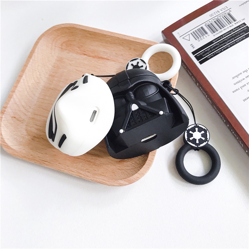 Cute Cartoon Star Wars Protective Case Apple Headphones Airpods 1 2 White Black Samurai Silicone Shatter-resistant Shell