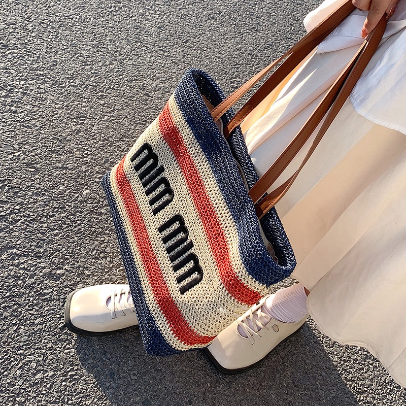 Túi Cói Đeo Vai Thời Trang Mùa Hè 2022 Sức Chứa Lớn Cho Nữ