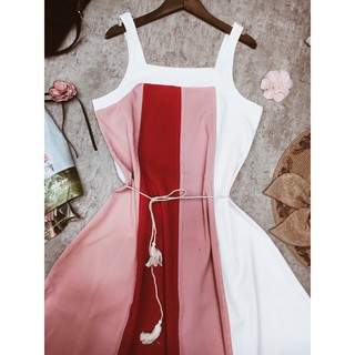 (có kèm hình thật) ĐẦM MAXI BI PHỐI MÀU