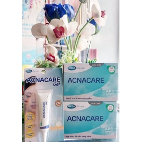 Viên uống + gel bôi mụn ACNACARE GIẢM TIẾT BÃ NHỜN VÀ giảm MỤN