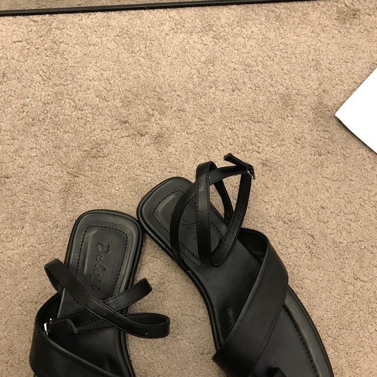 [ Mã 66CBSALE giảm 30K đơn 200K] Sandal Kẻ Nâu Xăng đan Đế Bằng Mũi Vuông Thời Trang Dành Cho Nữ | BigBuy360 - bigbuy360.vn