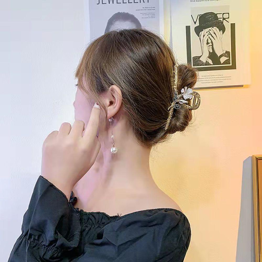 Kẹp Tóc Kim Loại Hình Hoa Hồng Trang Nhã Cho Nữ