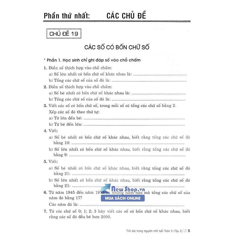 Sách Tham Khảo - Thử Sức Trạng Nguyên Nhỏ Tuổi Môn Toán Lớp 3 - Tập 2 (Dùng Chung Cho Các SGK Mới Hiện Hành) - HA