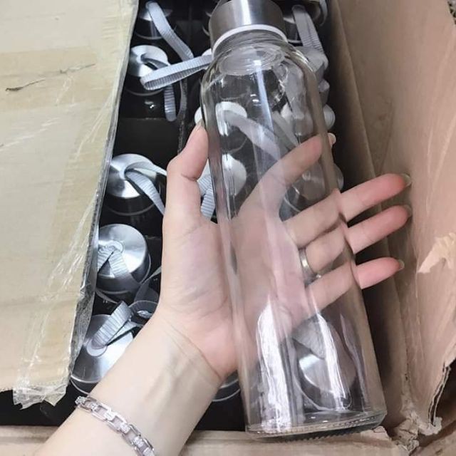 Bình Thủy Tinh Chai Thủy Tinh Detox Smoothie &Sinh Tố Nắp Đậy Có Dây Dung Tích 300ml & 500ml | BigBuy360 - bigbuy360.vn