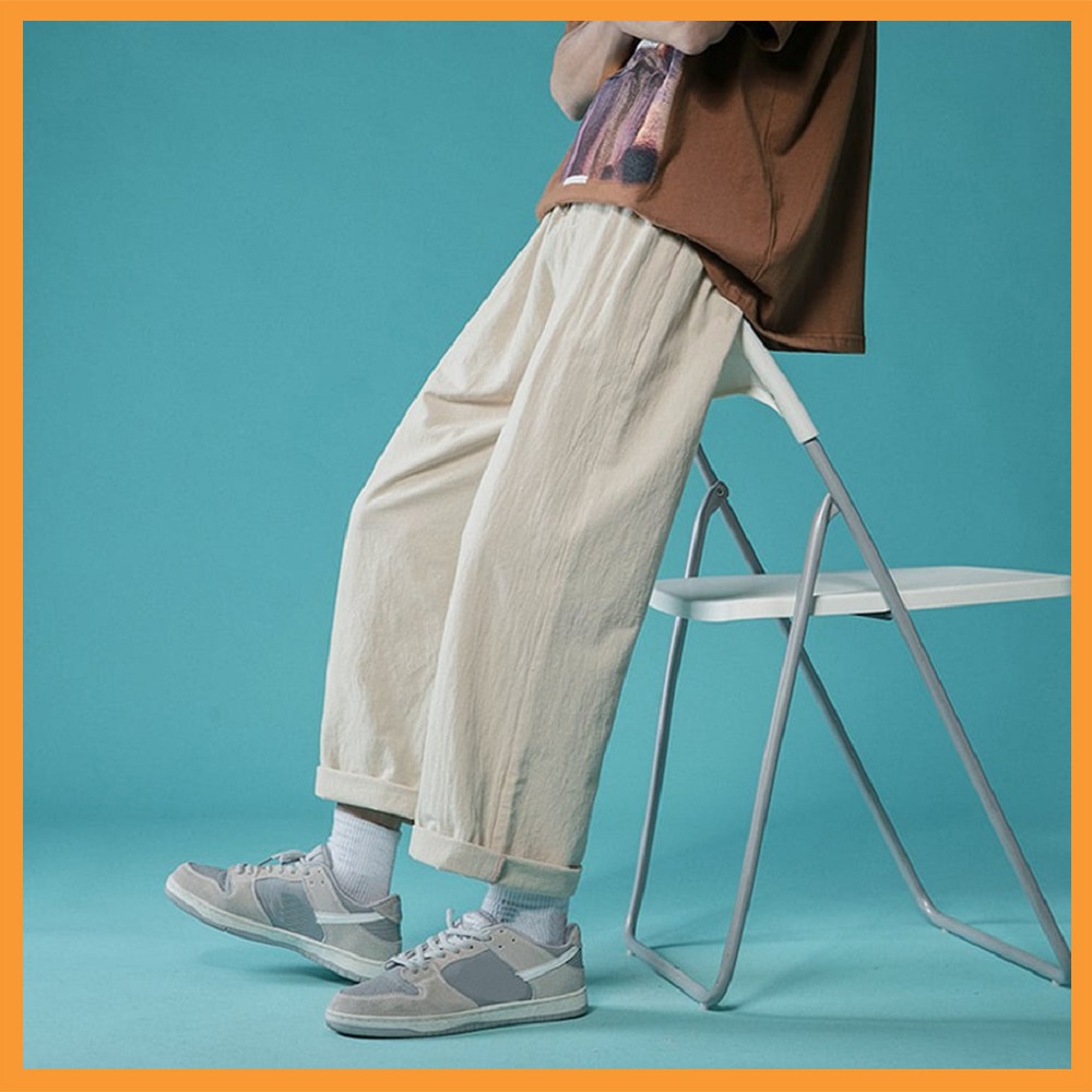 Quần ống rộng [𝐂𝐨́ 𝐕𝐢𝐝𝐞𝐨 - 𝐀̉𝐧𝐡 𝐓𝐡𝐚̣̂𝐭]  Quần baggy basic trouser nam nữ đều mặc, Chất đũi xước, thiết kế sắn gấu