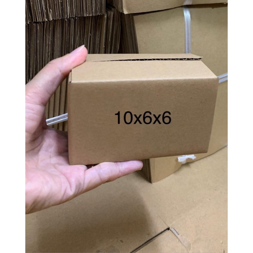 Bộ 100 hộp 10x6x6 cm hộp cod, thùng carton gói hàng An hảo
