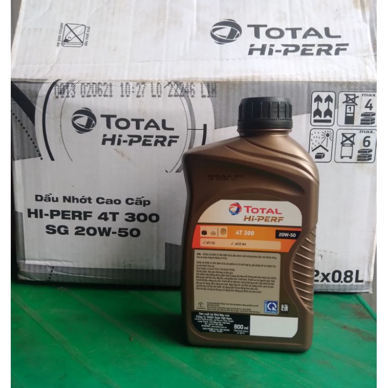 Dầu nhờn động cơ xe máy TOTAL công nghệ Pháp, lon 800ml