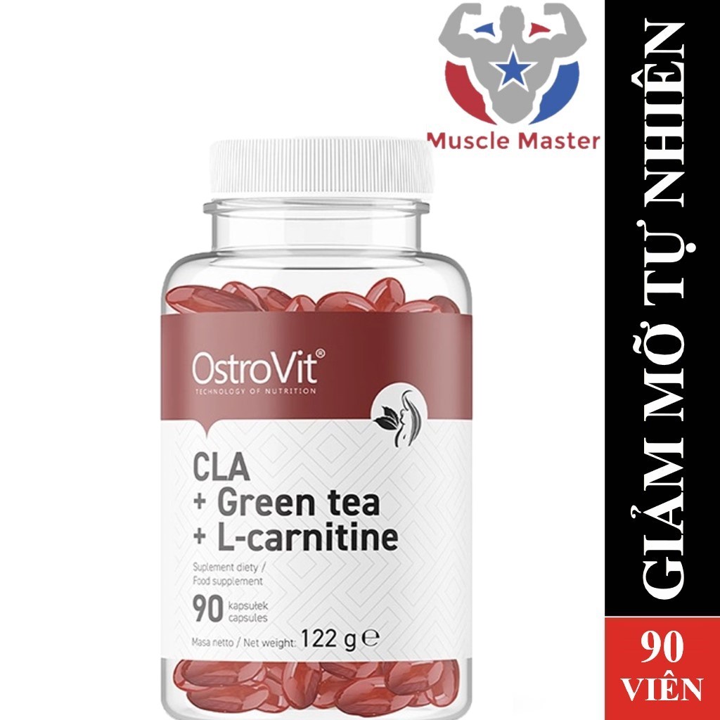 [CHÍNH HÃNG] Viên Giảm Mỡ Tự Nhiên Ostrovit CLA + Green Tea + L-Carnitine 90 Viên