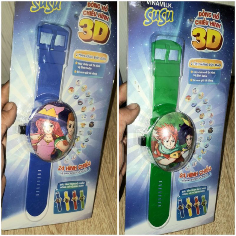 Một chiếc đồng hồ đồ chơi chiếu xem hình vệ binh 2 trong 1 cực ngầu