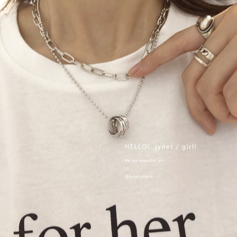 Vòng cổ Hai Lớp Phong Cách Harajuku Hàn Quốc Mới