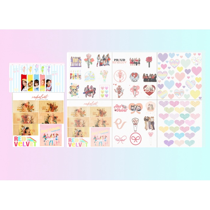 set 6 sticker washi got7 itzy mamamoo red velvet S6W20 cute dễ thương hoạt hình ko bế 10x10cm