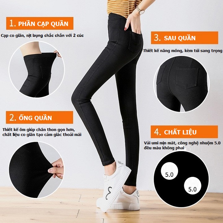 Quần tregging legging nữ cạp cao chất Umi Hàn hàng loại 1 chuẩn form tôn dáng thon chân QD09