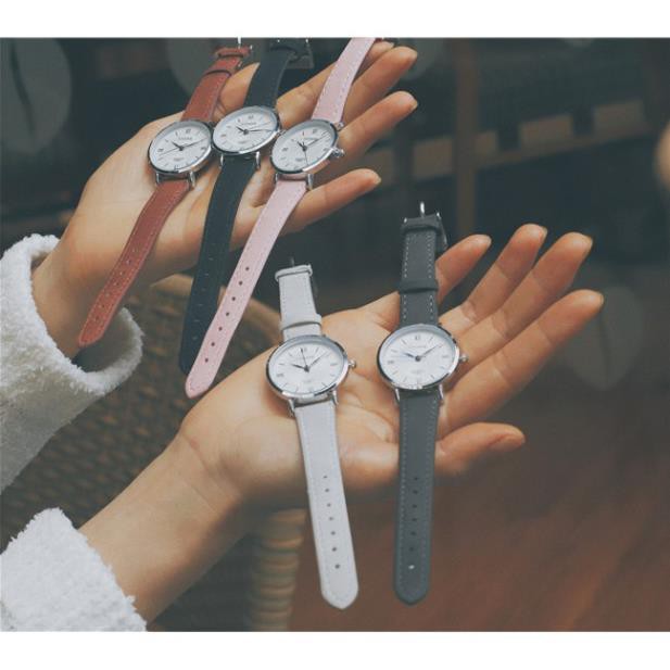 Đồng hồ nam nữ Ulzzang mặt tròn dây da hàng chính hãng [HÀNG XỊN] | BigBuy360 - bigbuy360.vn