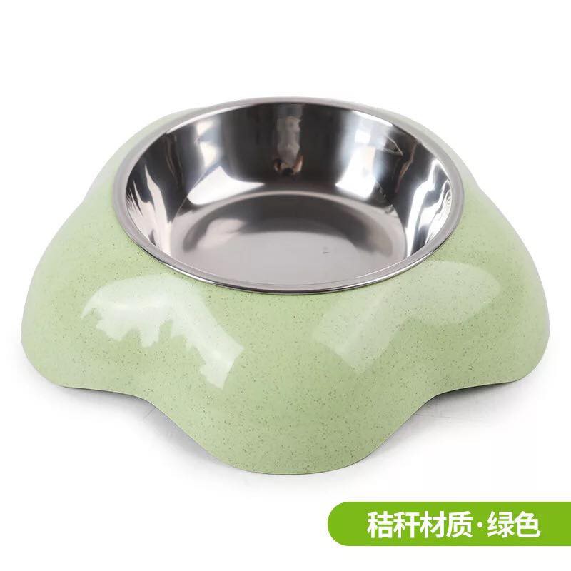 Bát ăn hoa nhựa lòng inox cao cấp cho thú cưng chó mèo