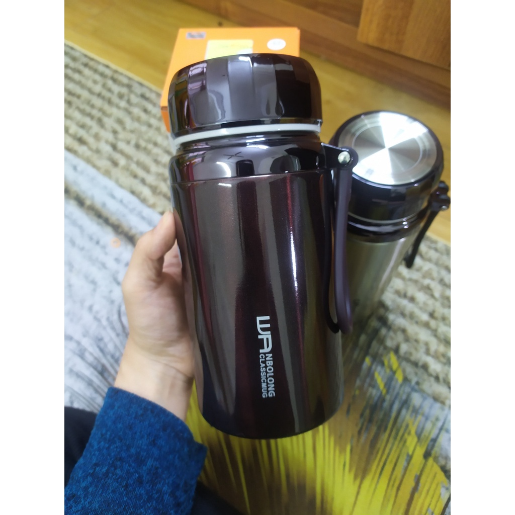Bình giữ nhiệt nóng lạnh lõi inox 304 chống gỉ bình ủ nóng cao cấp 1000ml 1200ml K011