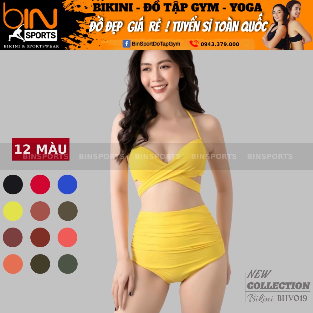 Bikini Nữ Hai Mảnh Cạp Cao Freesize Bin Sports BHV019