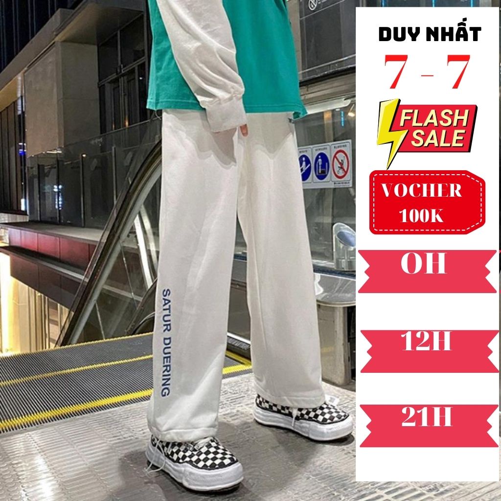Quần Ổng Rộng Nam Nữ Unisex - Quần Jogger Thêu Chữ Ulzzang Dây Rút Ở Gấu chất thun trẻ trung năng động QJG91