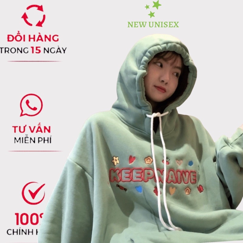 Áo Hoodies Nữ Che Nắng Chất Nỉ Mềm Nón Có Dây Rút In Họa Tiết Chữ KNV Form Rộng Mặc Thoáng Mát [NEW UNISEX]
