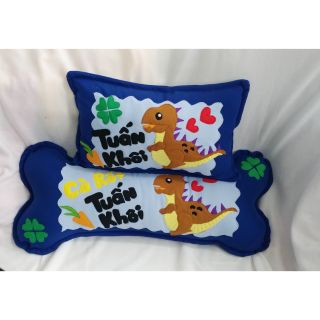 Cặp gối nằm và ôm handmade khủng long bạo chúa