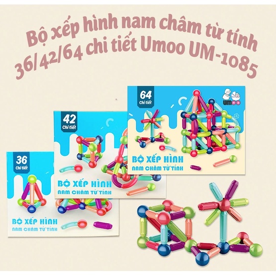 Bộ đồ chơi xếp hình nam châm cho bé - Đồ chơi phát triển trí tuệ Nemo Store