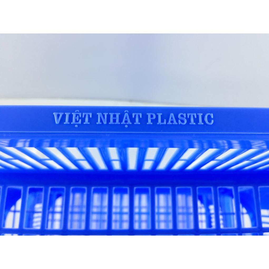 Giá để bát nhựa 2, 3 tầng Việt Nhật màu xanh có ống đũa.Kệ để đồ.