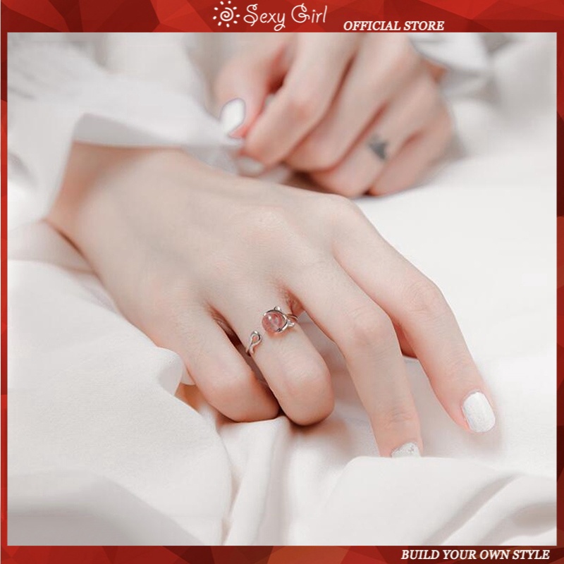 Nhẫn Hở Hình Mèo Đính Đá Thời Trang Cho Nữ